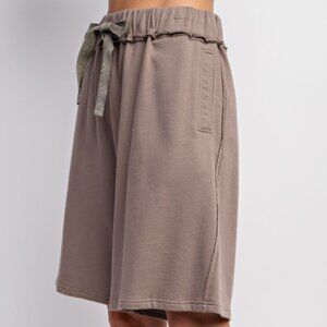 167.MINERAL WASHED TERRY KNIT SHORTS